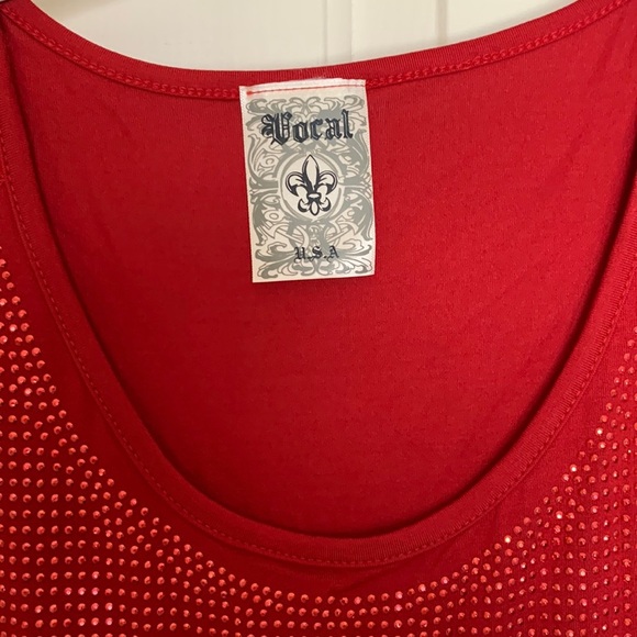 NWT VOCAL red rhinestone tank size XLARGE. Gorgeous and versatile! - Picture 4 of 8